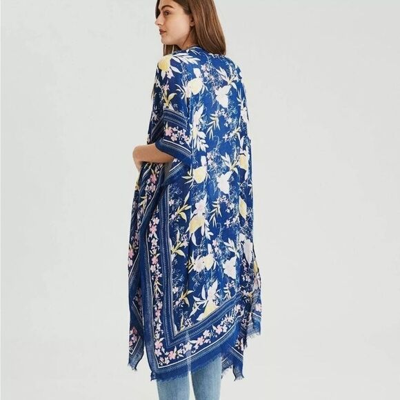 American eagle blue floral print kimono - Picture 2 of 12